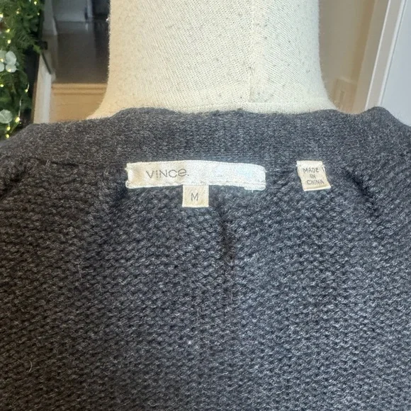 VINCE Gray Alpaca Wool Cashmere Women's Cardigan size M - Picture 5 of 6